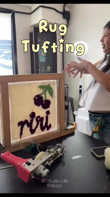 A handmade cherry rug